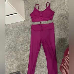 Bundle Victoria's Secret Raspberry Lace-Up 36DD Allegro Sports Bra L Leggings